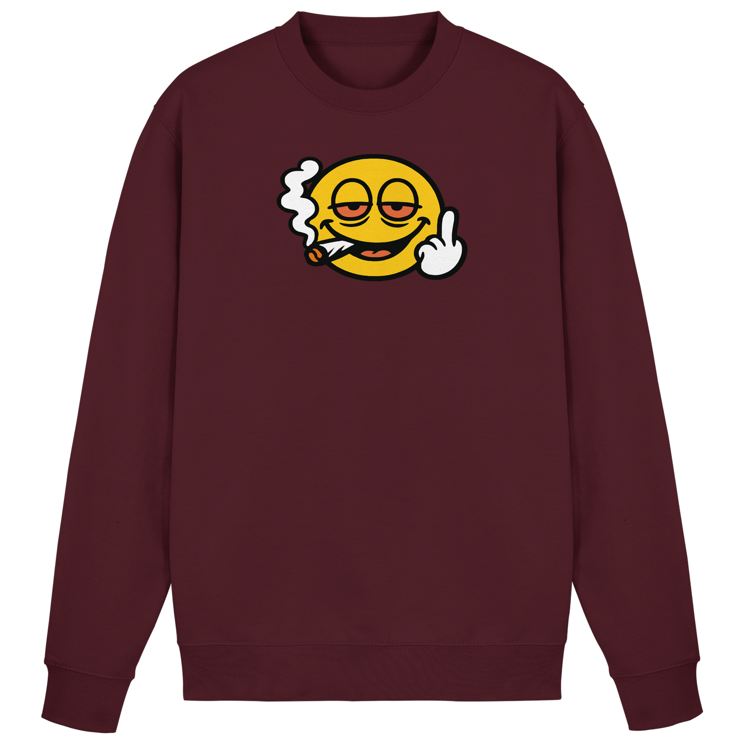 Smiley mit Mittelfinger – Wie ein Joint, nur zum Anziehen - Basic Sweatshirt