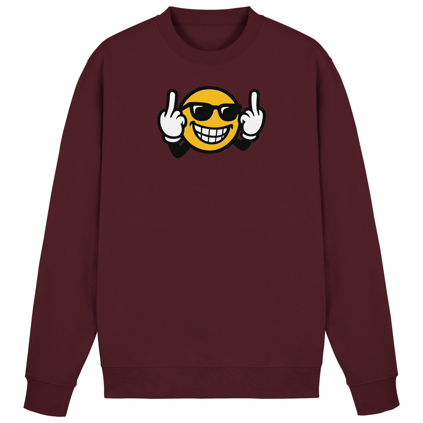 Smiley mit Mittelfinger – Nett lächeln. Weitergehen. - Basic Sweatshirt