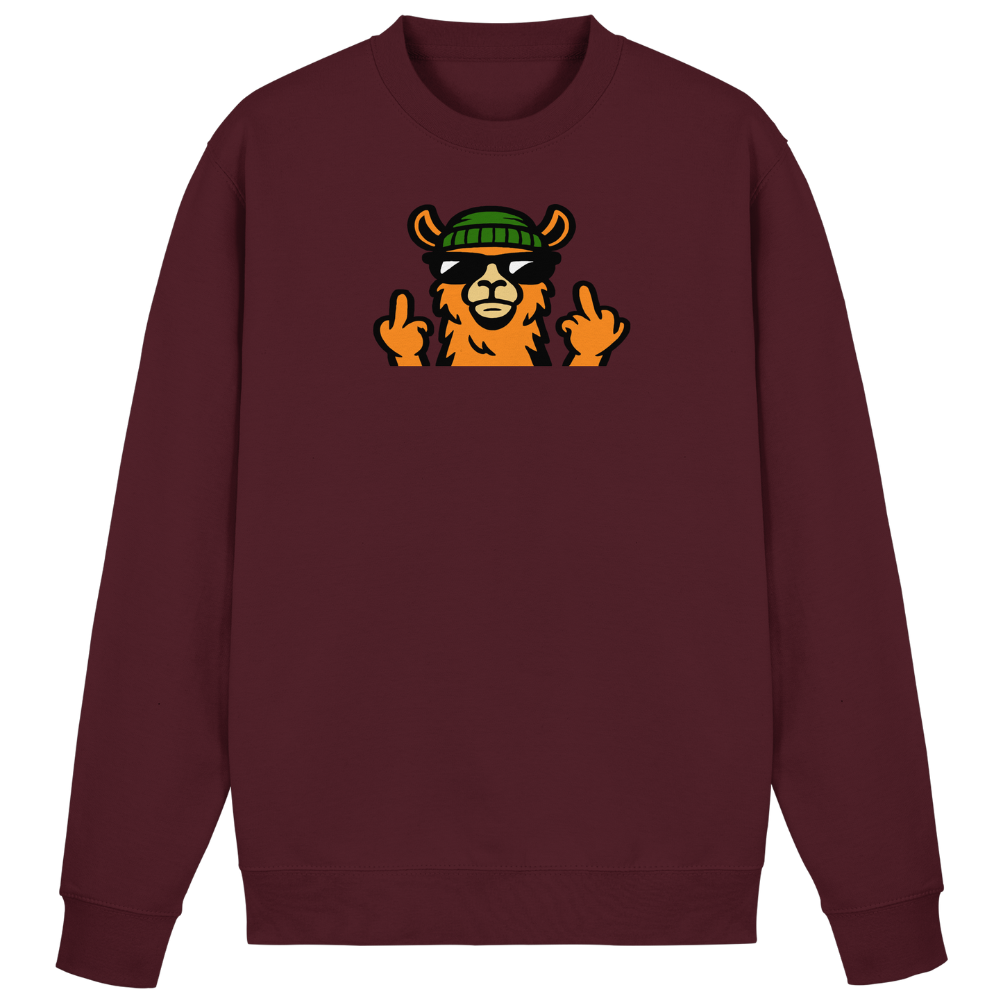 Lama mit Mittelfinger – Dein freches Statement gegen nervige Fragen und blöde Menschen - Basic Sweatshirt