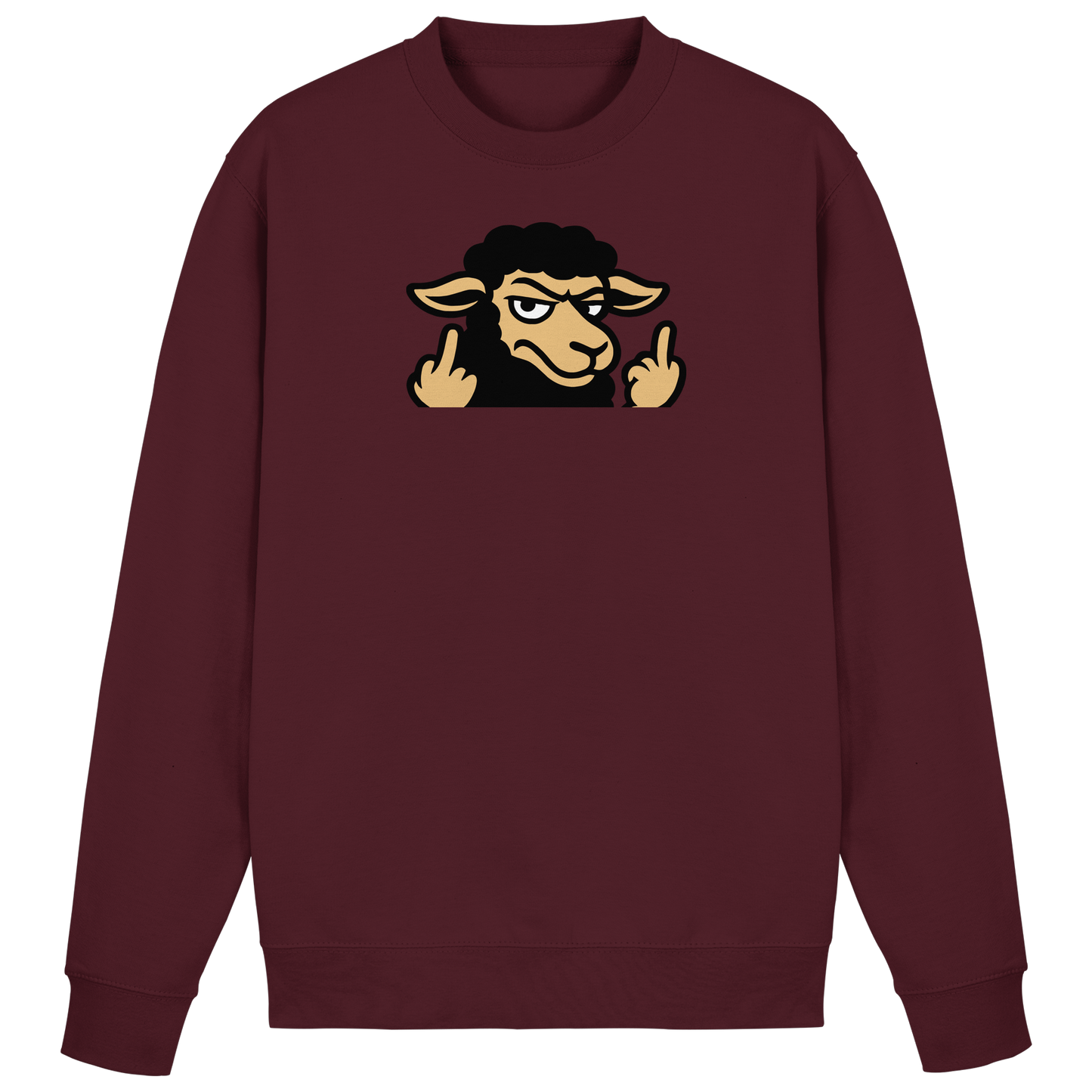 Schwarzes Schaf mit Mittelfinger – Das stille Nein in Stoffform - Basic Sweatshirt