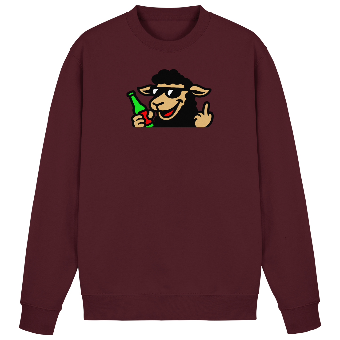 Schaf mit Mittelfinger im Partymodus – Zu viel Konfetti, zu wenig Geduld - Basic Sweatshirt