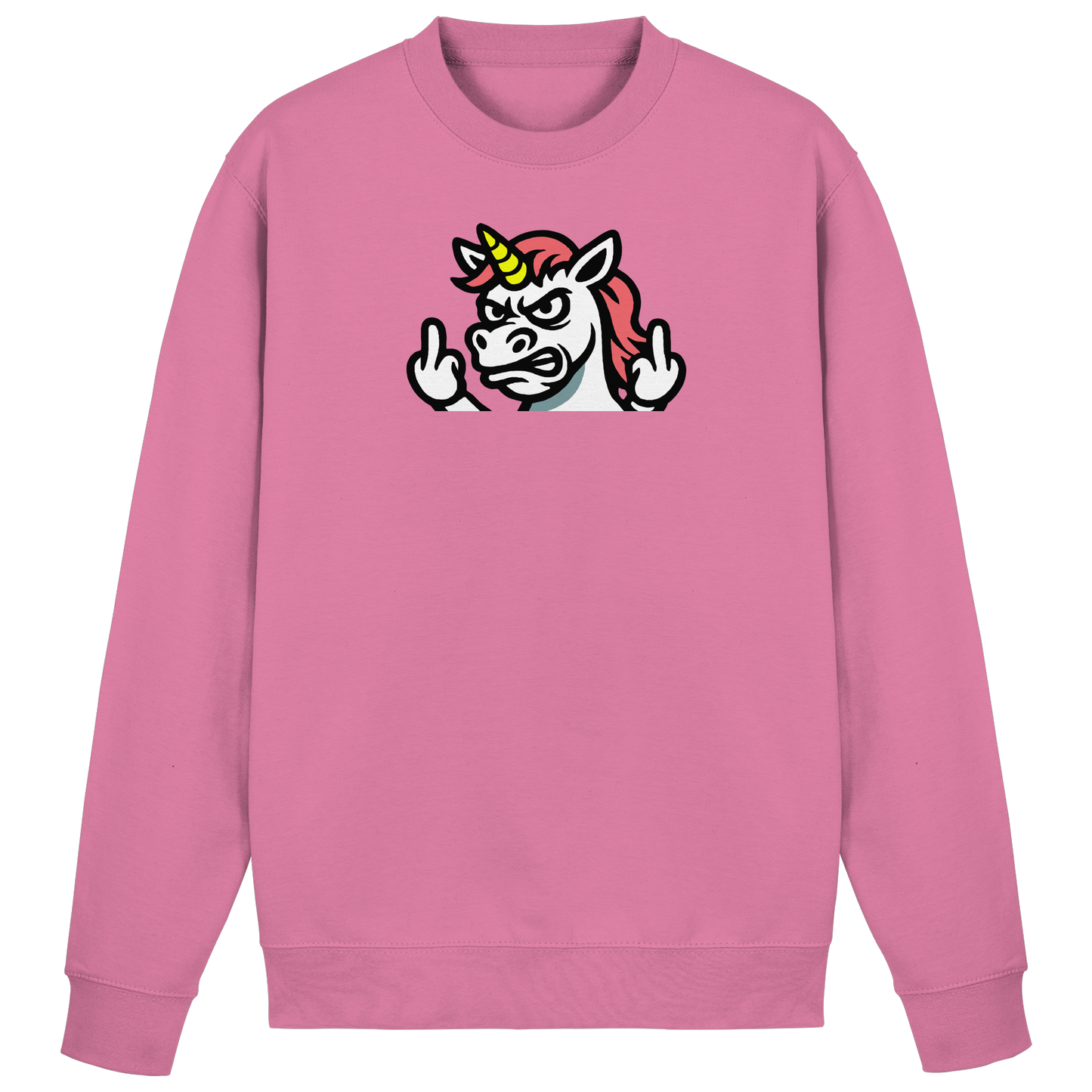 Einhorn mit Mittelfinger – Sag’s mit dem Horn - Basic Sweatshirt