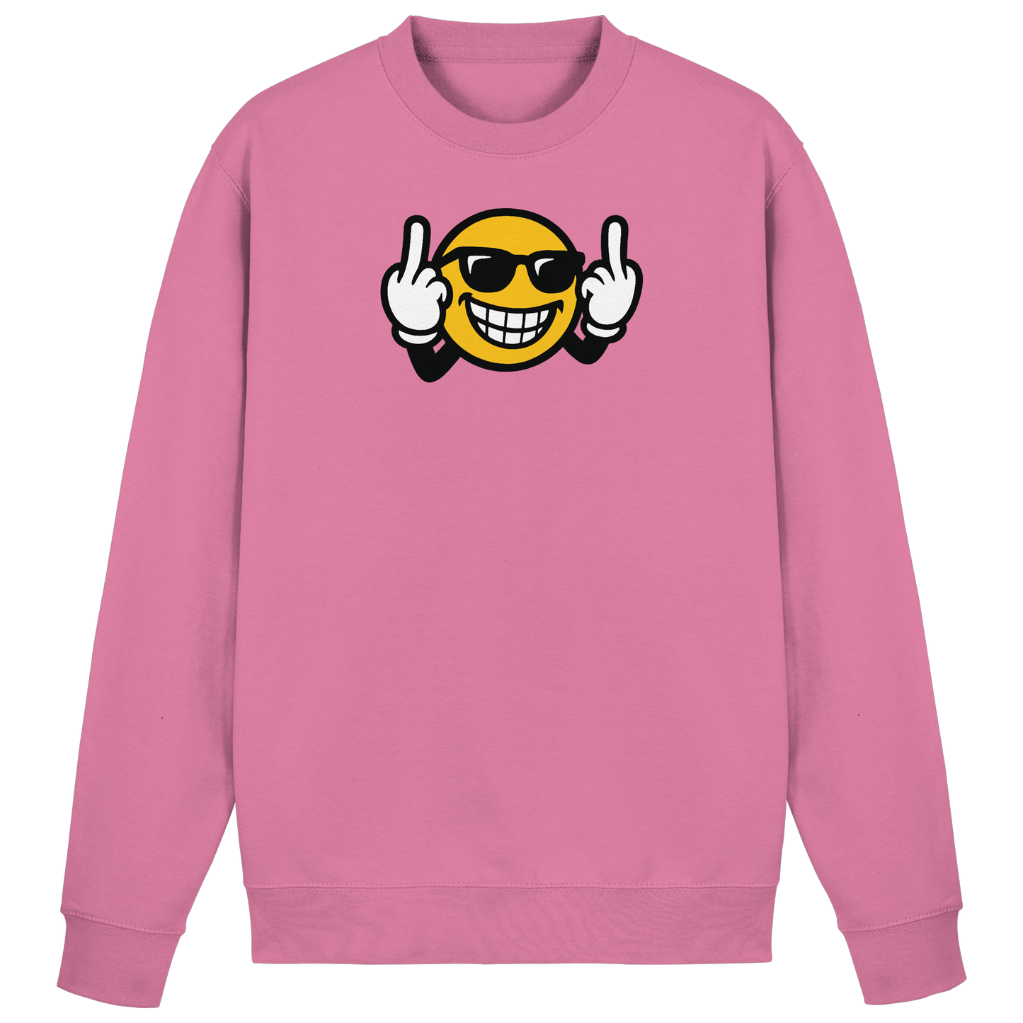 Smiley mit Mittelfinger – Nett lächeln. Weitergehen. - Basic Sweatshirt