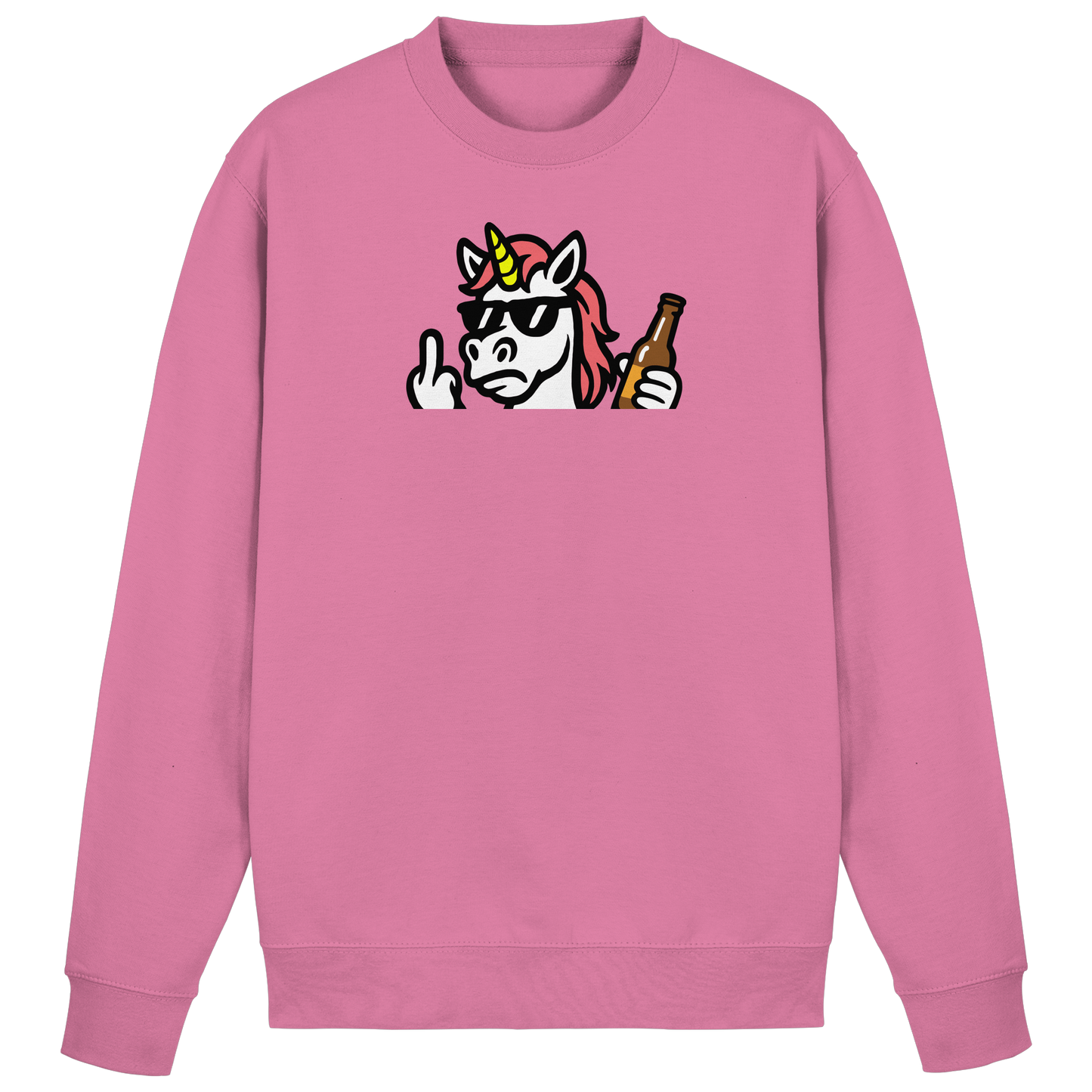 Einhorn mit Mittelfinger – Rave-Rainbow in Rebellion - Basic Sweatshirt