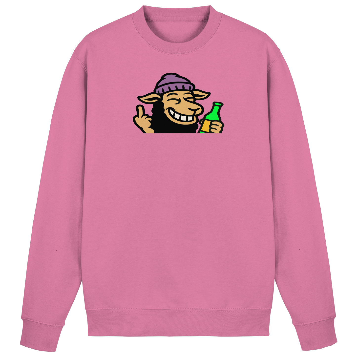 Schaf mit Mittelfinger im Partymodus – Dancefloor? Nur wenn’s brennt - Basic Sweatshirt