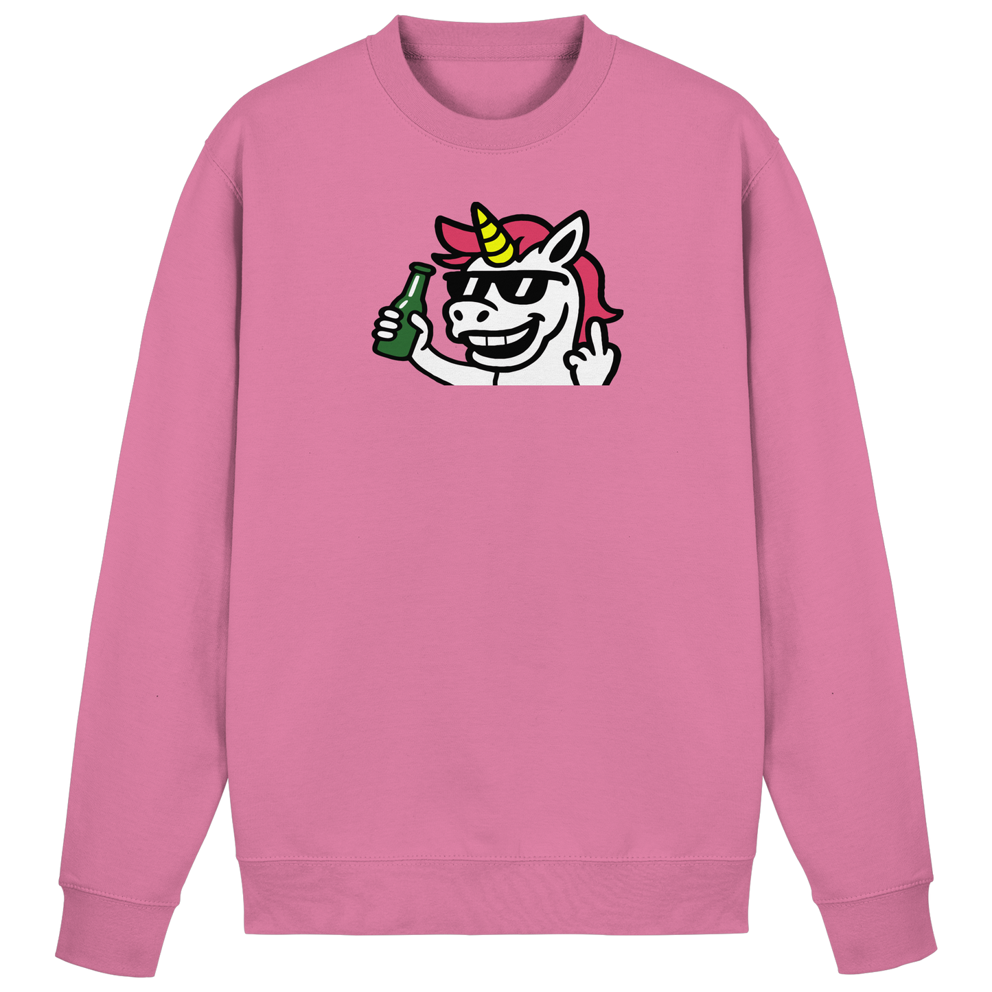 Einhorn mit Mittelfinger – Im Partymodus scheißt’s auf Glitzerregeln - Basic Sweatshirt