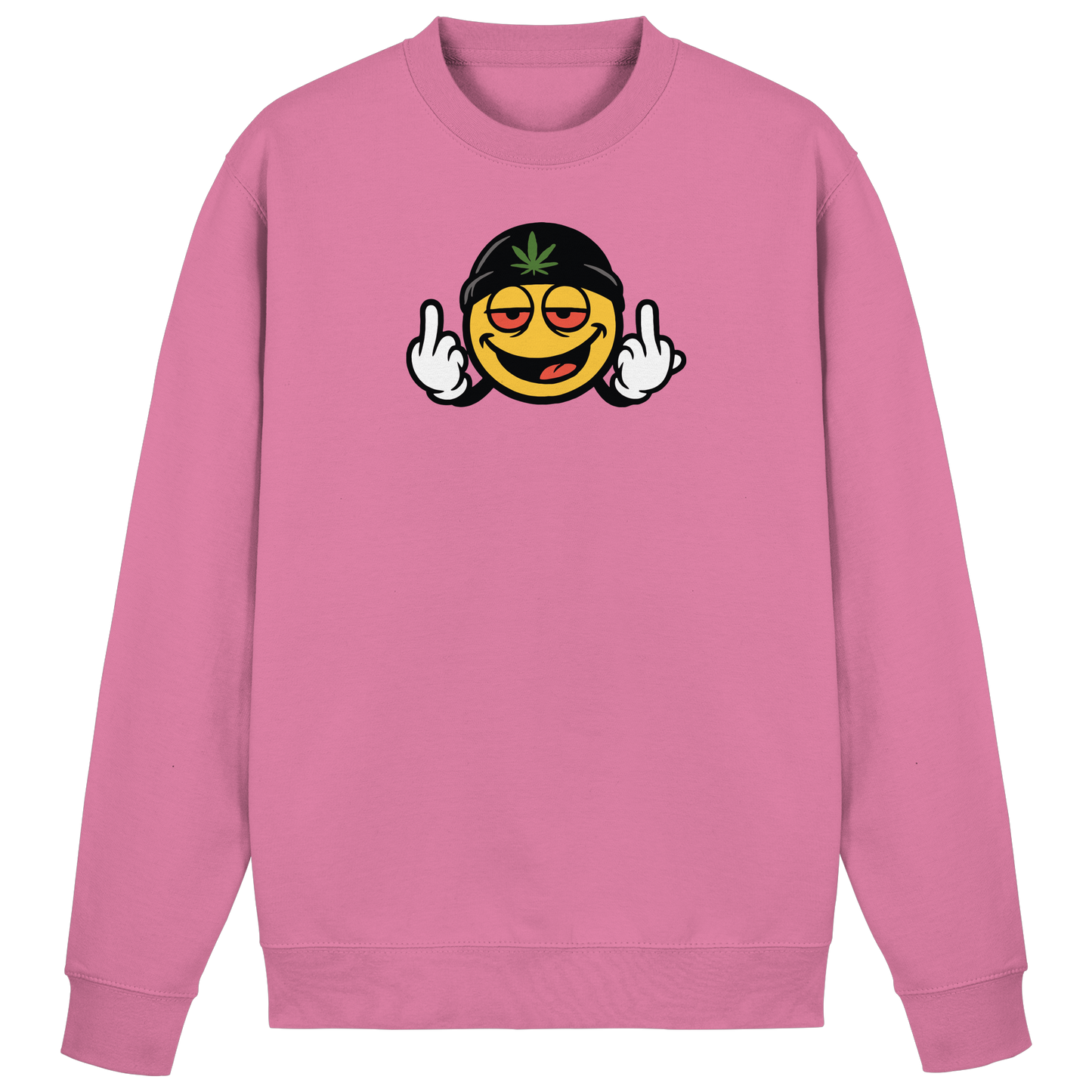 Smiley mit Mittelfinger – Lächeln. Ziehen. Grenzen setzen. - Basic Sweatshirt