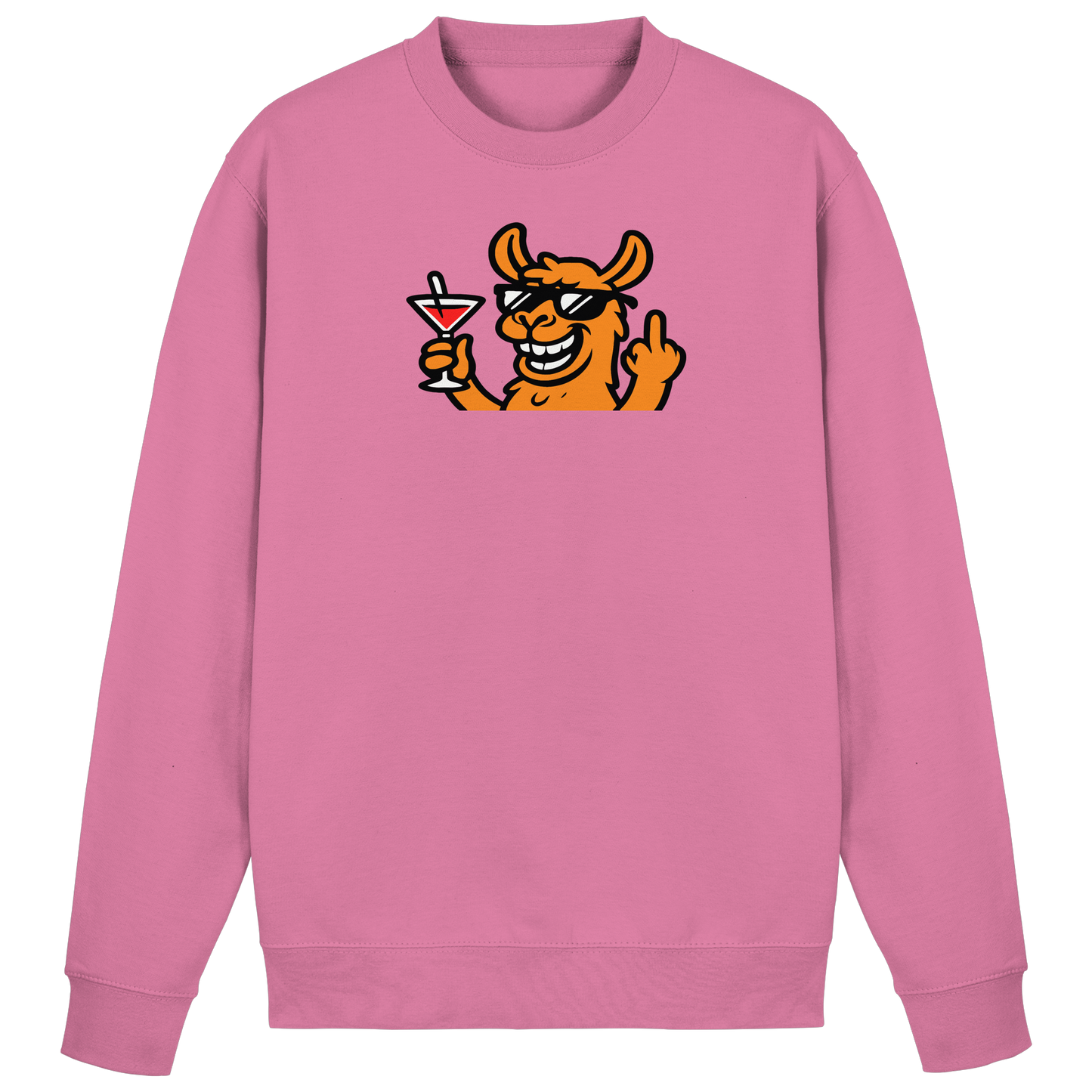 Lama mit Mittelfinger – Partymodus mit Attitüde  - Basic Sweatshirt