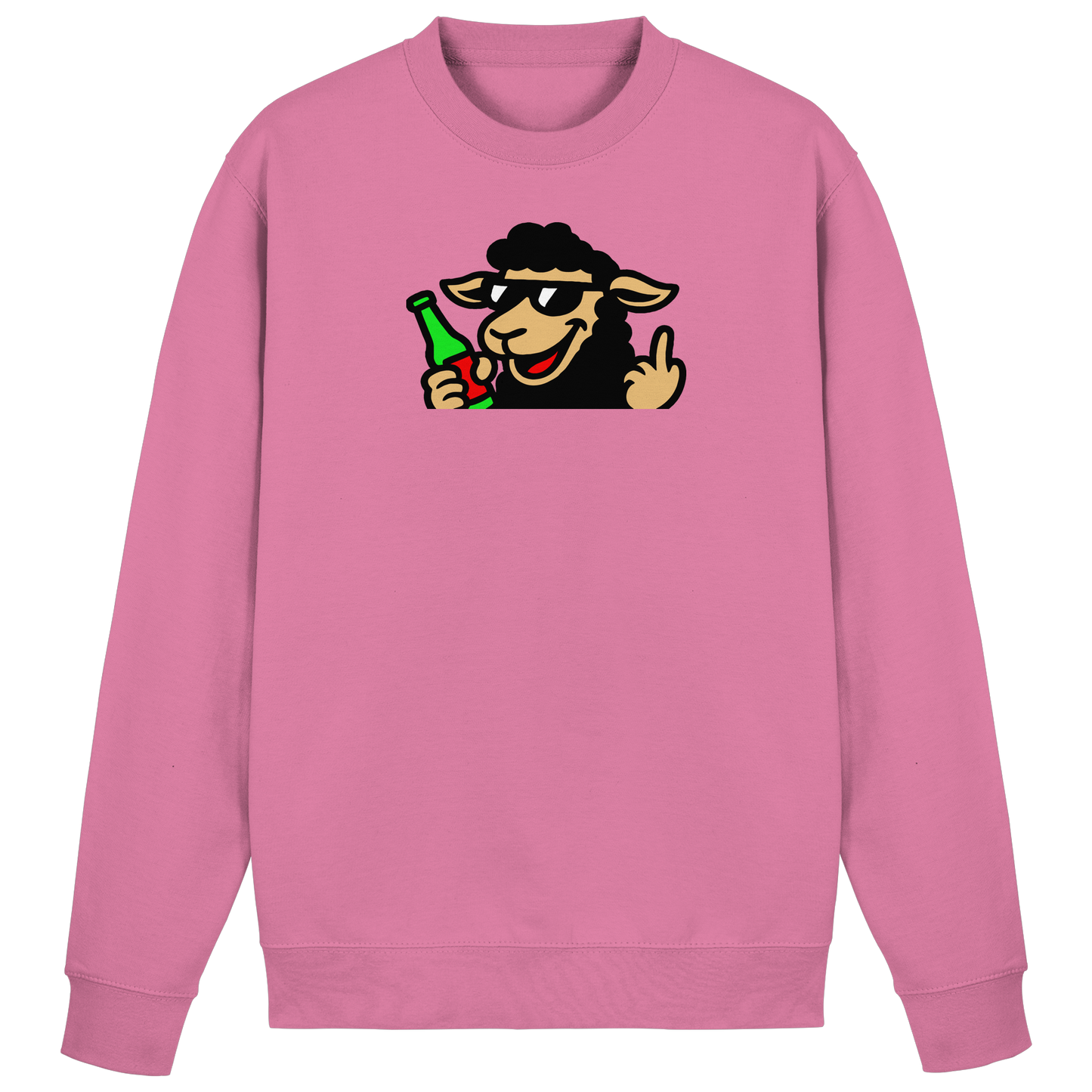 Schaf mit Mittelfinger im Partymodus – Zu viel Konfetti, zu wenig Geduld - Basic Sweatshirt