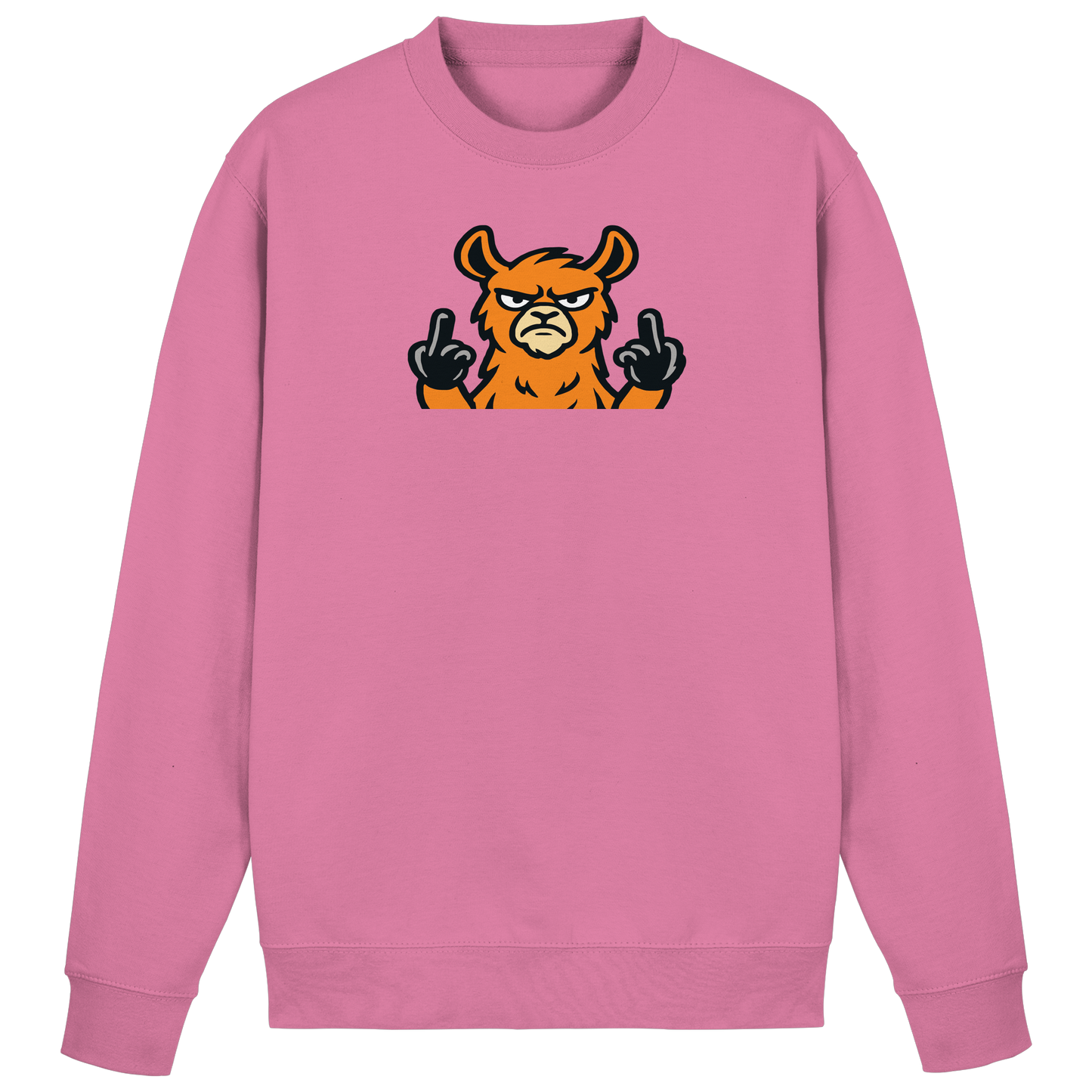 Lama mit Mittelfinger – Das Modeaccessoire für klare Kante und Ruhe - Basic Sweatshirt