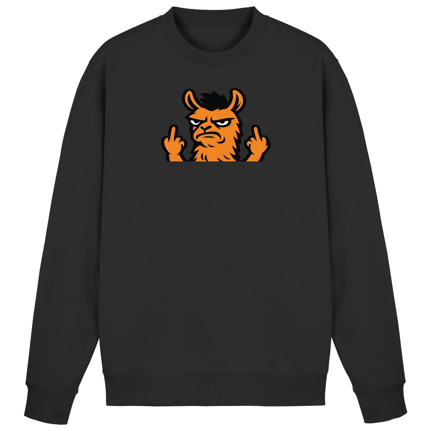 Lama mit Mittelfinger – Dein Mode-Statement gegen soziale Überforderung - Basic Sweatshirt