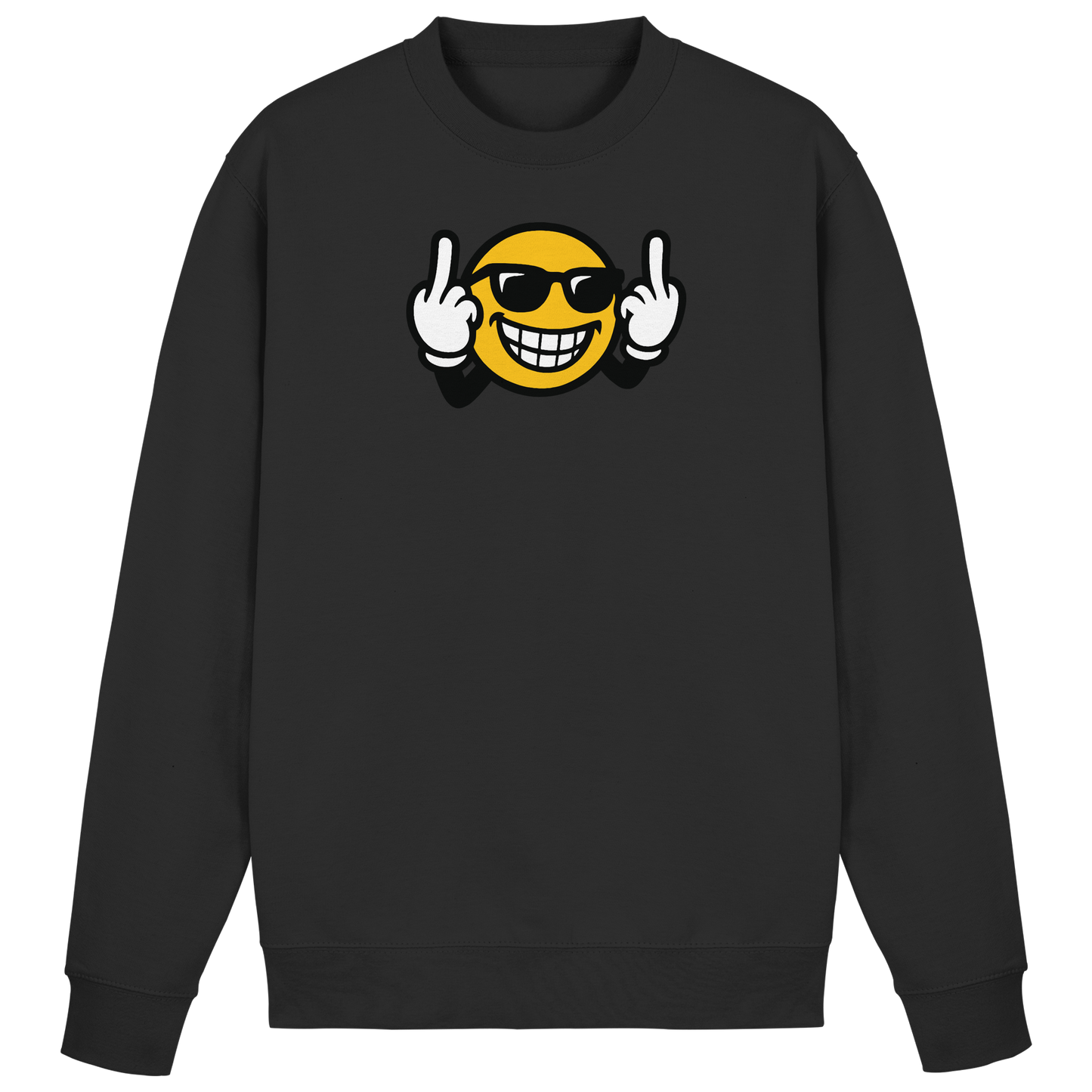 Smiley mit Mittelfinger – Nett lächeln. Weitergehen. - Basic Sweatshirt
