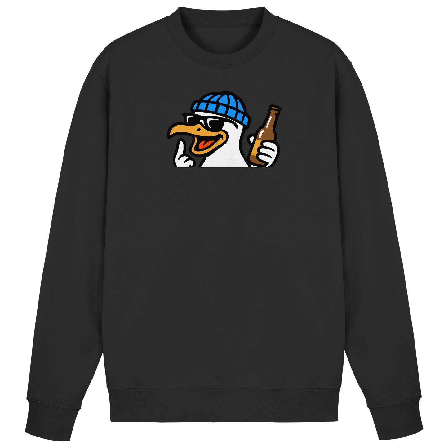 Möwe mit Mittelfinger – Dein nachtaktives Party-Orakel - Basic Sweatshirt
