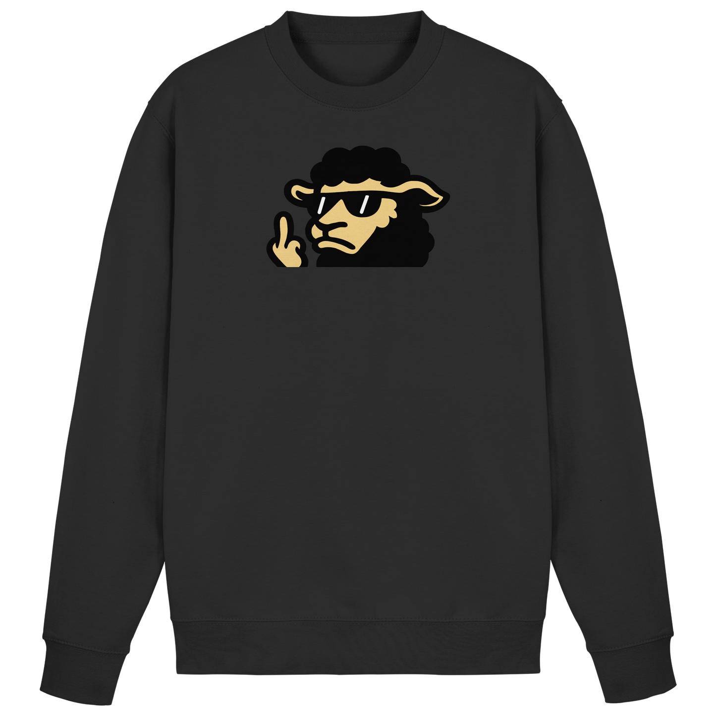 Schwarzes Schaf mit Mittelfinger – Lieber auffallen als mitlaufen - Basic Sweatshirt