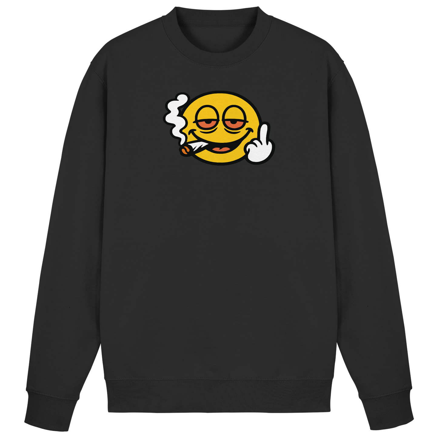 Smiley mit Mittelfinger – Wie ein Joint, nur zum Anziehen - Basic Sweatshirt