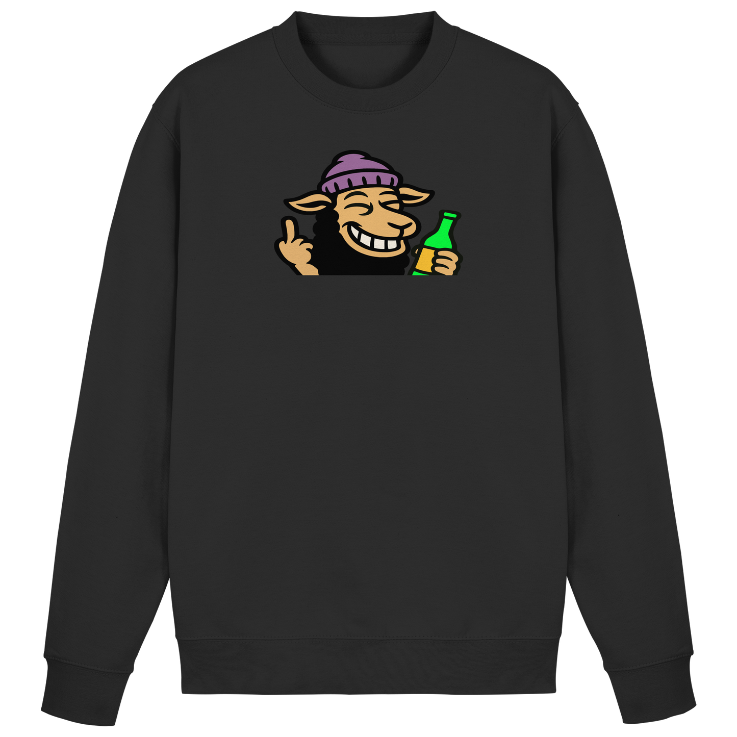 Schaf mit Mittelfinger im Partymodus – Dancefloor? Nur wenn’s brennt - Basic Sweatshirt