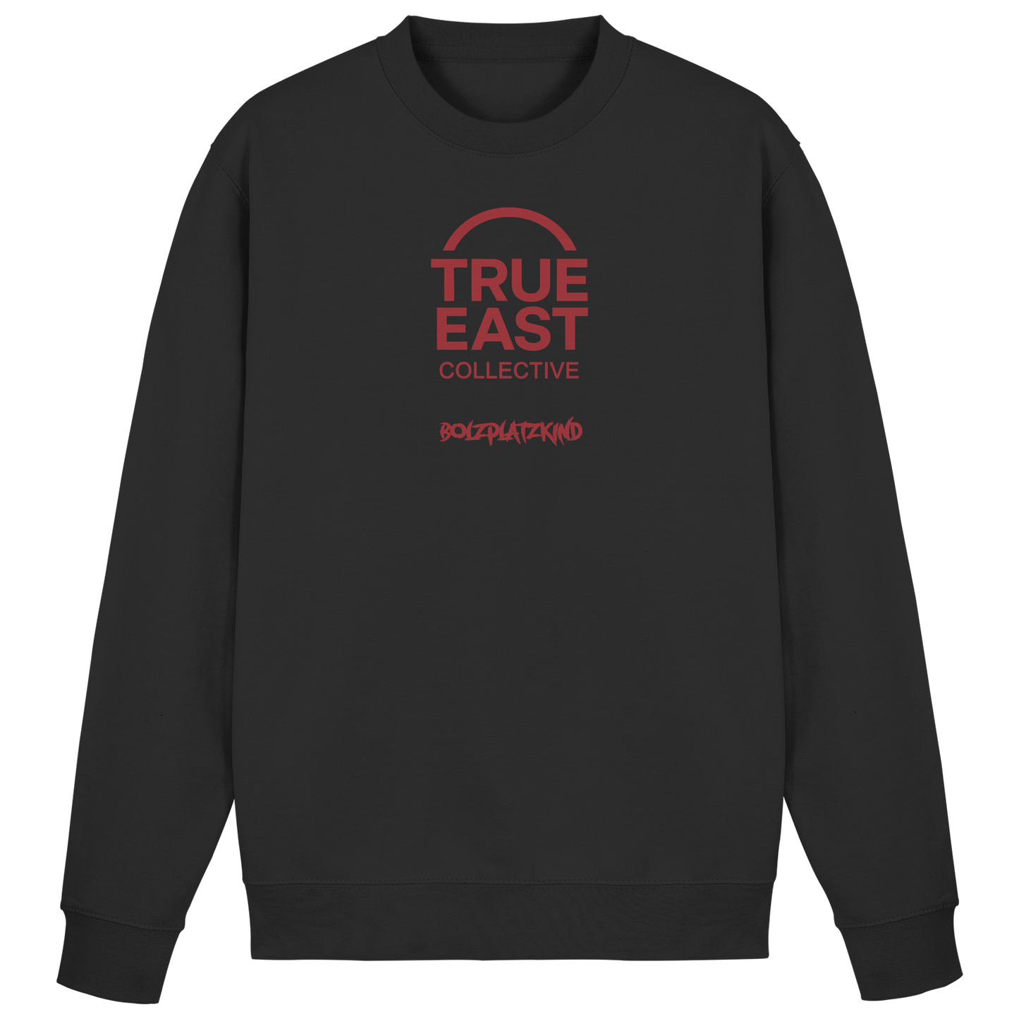 Bolzplatzkind & True East Logo  – Wurzeln unter Flutlicht - Basic Sweatshirt