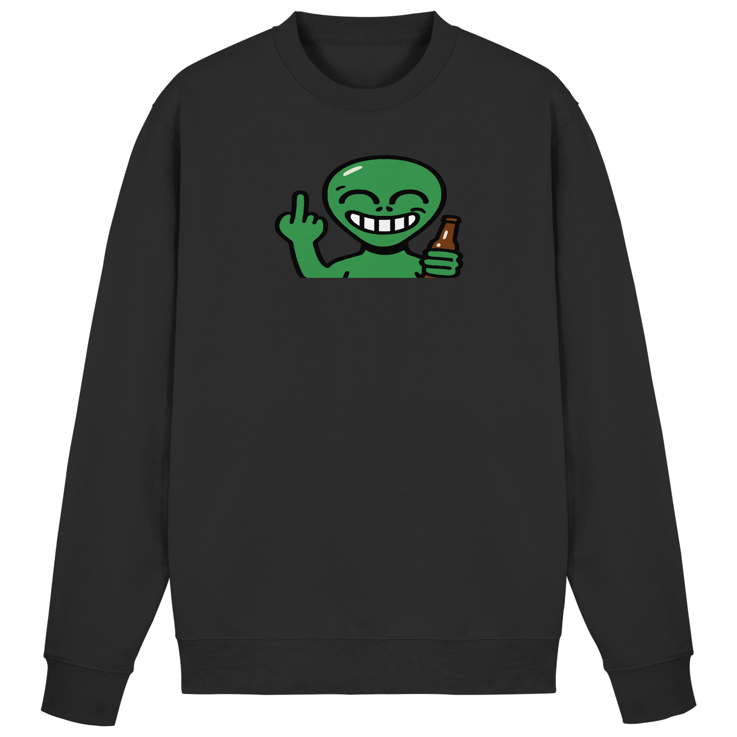 Alien mit Mittelfinger – Cosmic Party, irdischer Finger - Basic Sweatshirt