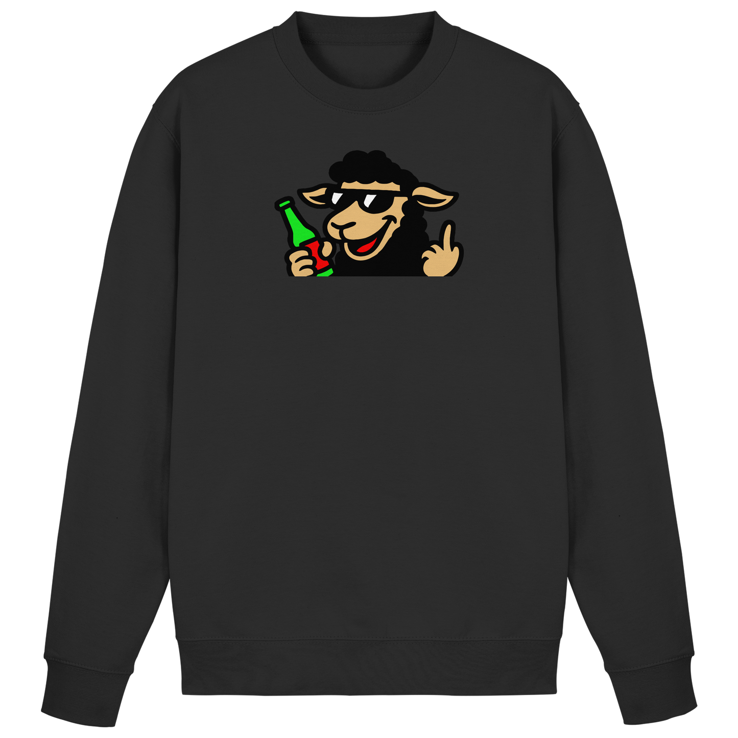 Schaf mit Mittelfinger im Partymodus – Zu viel Konfetti, zu wenig Geduld - Basic Sweatshirt