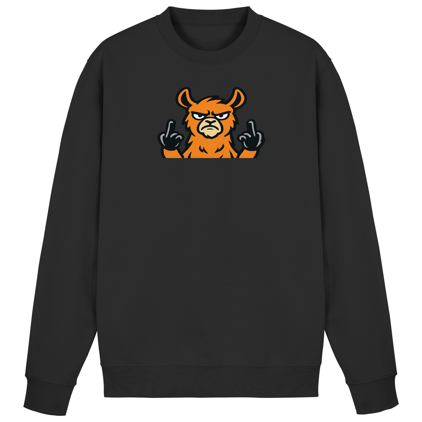 Lama mit Mittelfinger – Das Modeaccessoire für klare Kante und Ruhe - Basic Sweatshirt