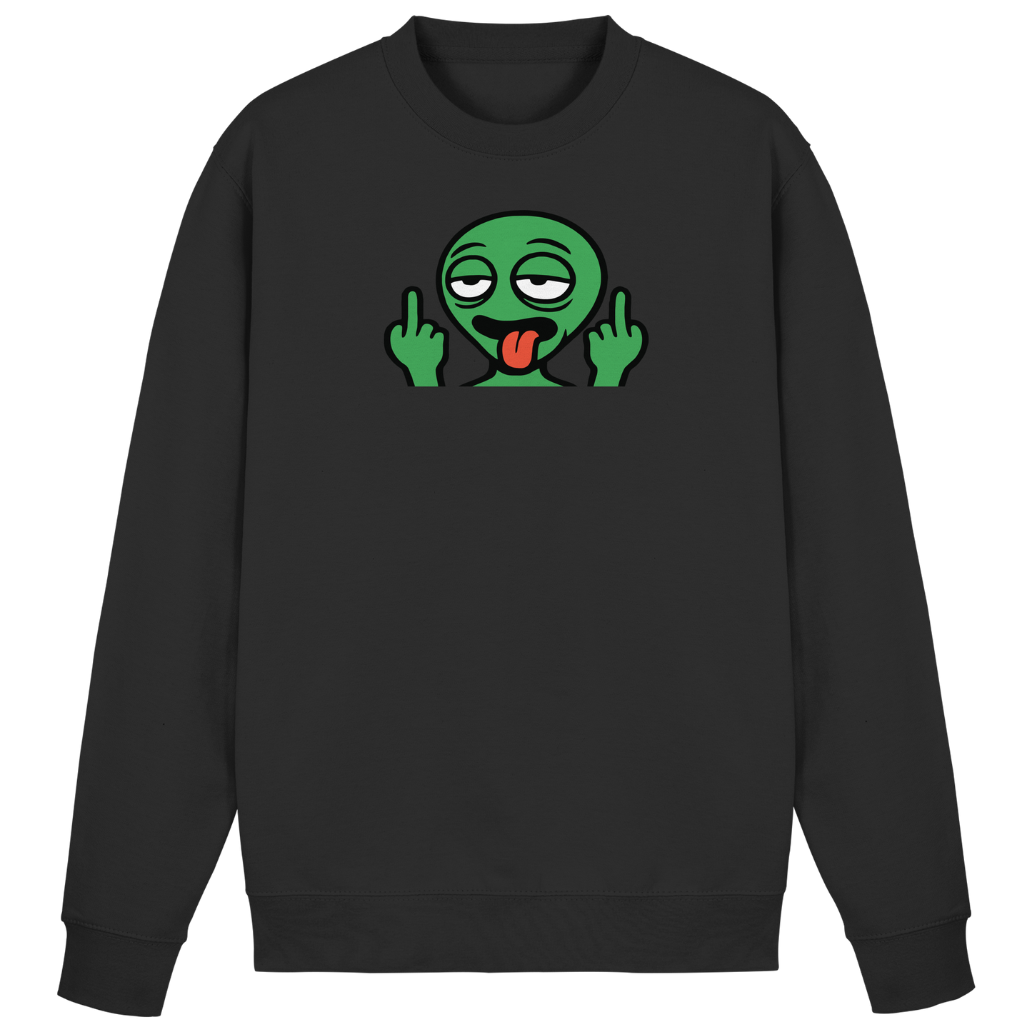 Alien mit Mittelfinger – Ich will nach Hause, aber erst flippe ich euch noch - Basic Sweatshirt