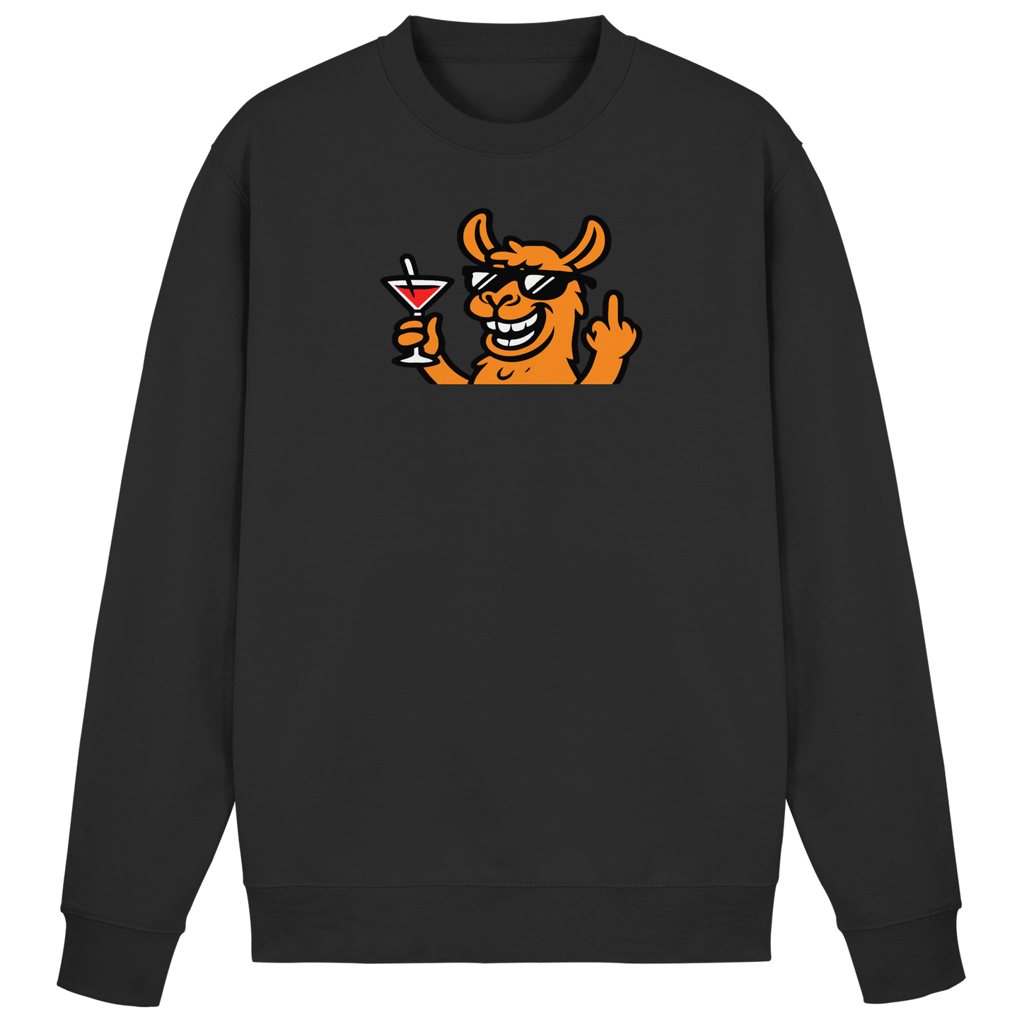 Lama mit Mittelfinger – Partymodus mit Attitüde  - Basic Sweatshirt
