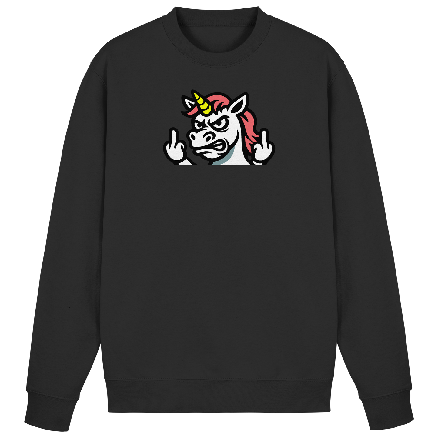 Einhorn mit Mittelfinger – Sag’s mit dem Horn - Basic Sweatshirt