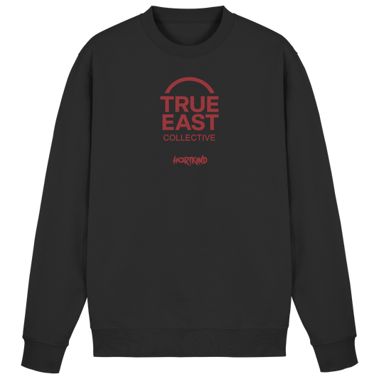 Hortkind &True East Logo – Aufgewachsen zwischen Pausenhof und Plattenbau - Basic Sweatshirt