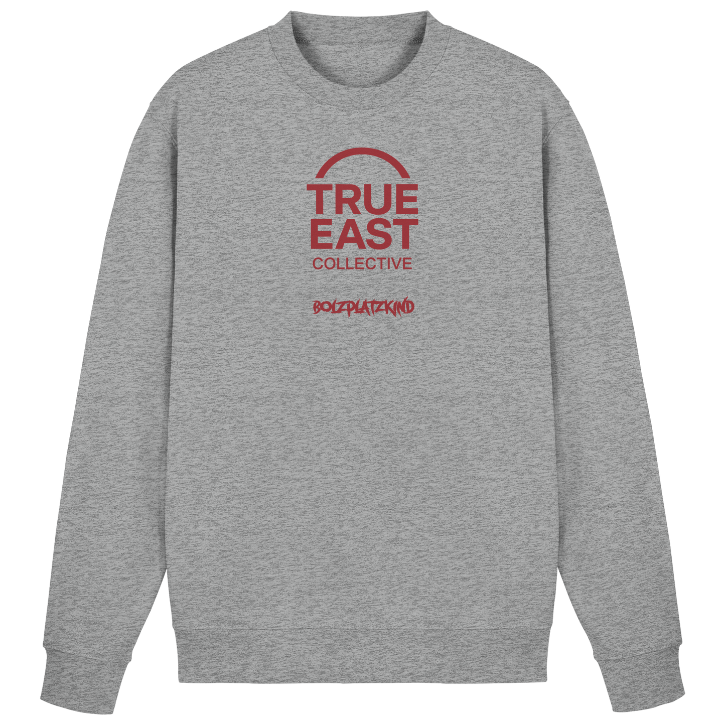 Bolzplatzkind & True East Logo  – Wurzeln unter Flutlicht - Basic Sweatshirt