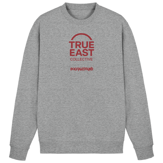 Bolzplatzkind & True East Logo  – Wurzeln unter Flutlicht - Basic Sweatshirt