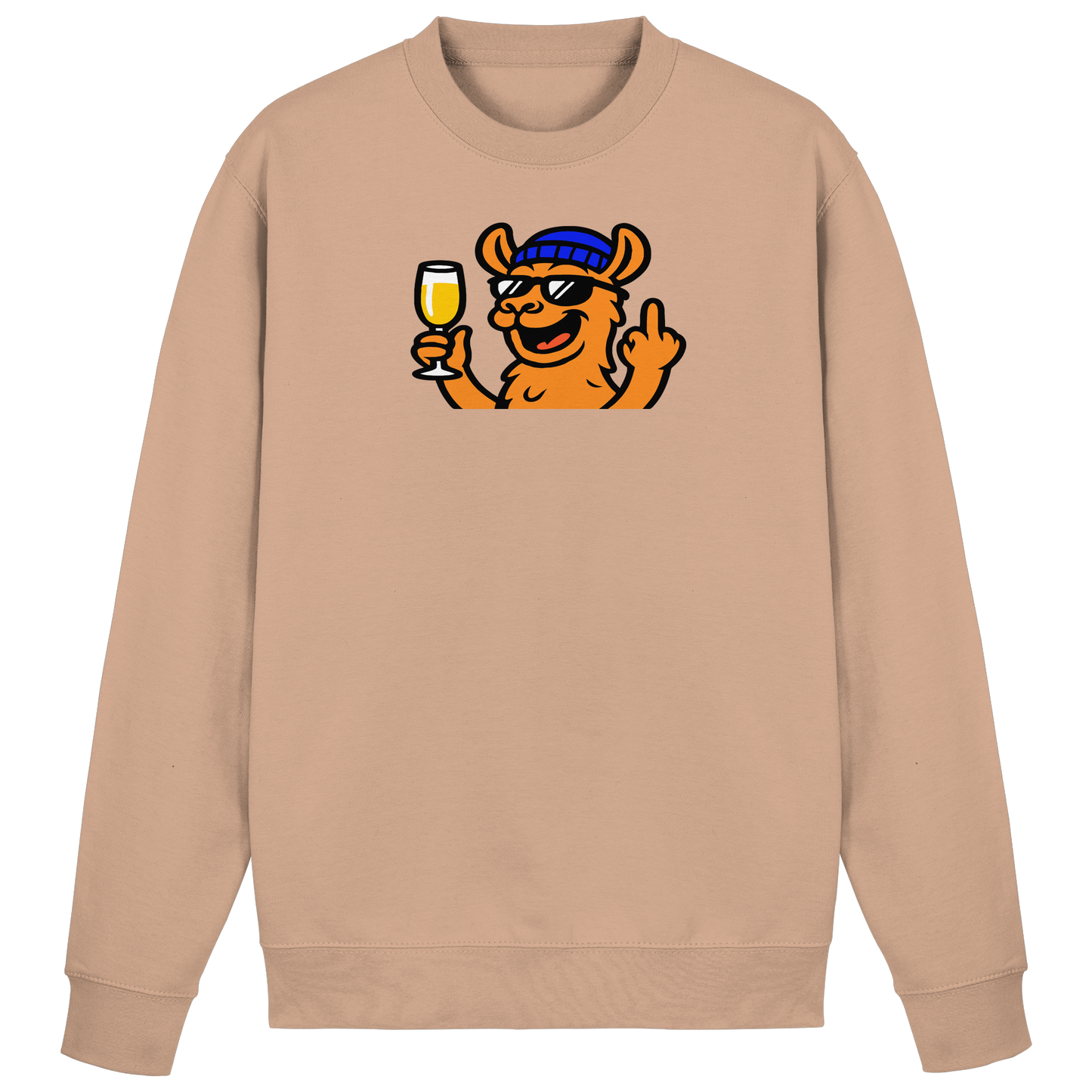 Lama mit Mittelfinger – Der ultimative Stoppschild für Laberer - Basic Sweatshirt