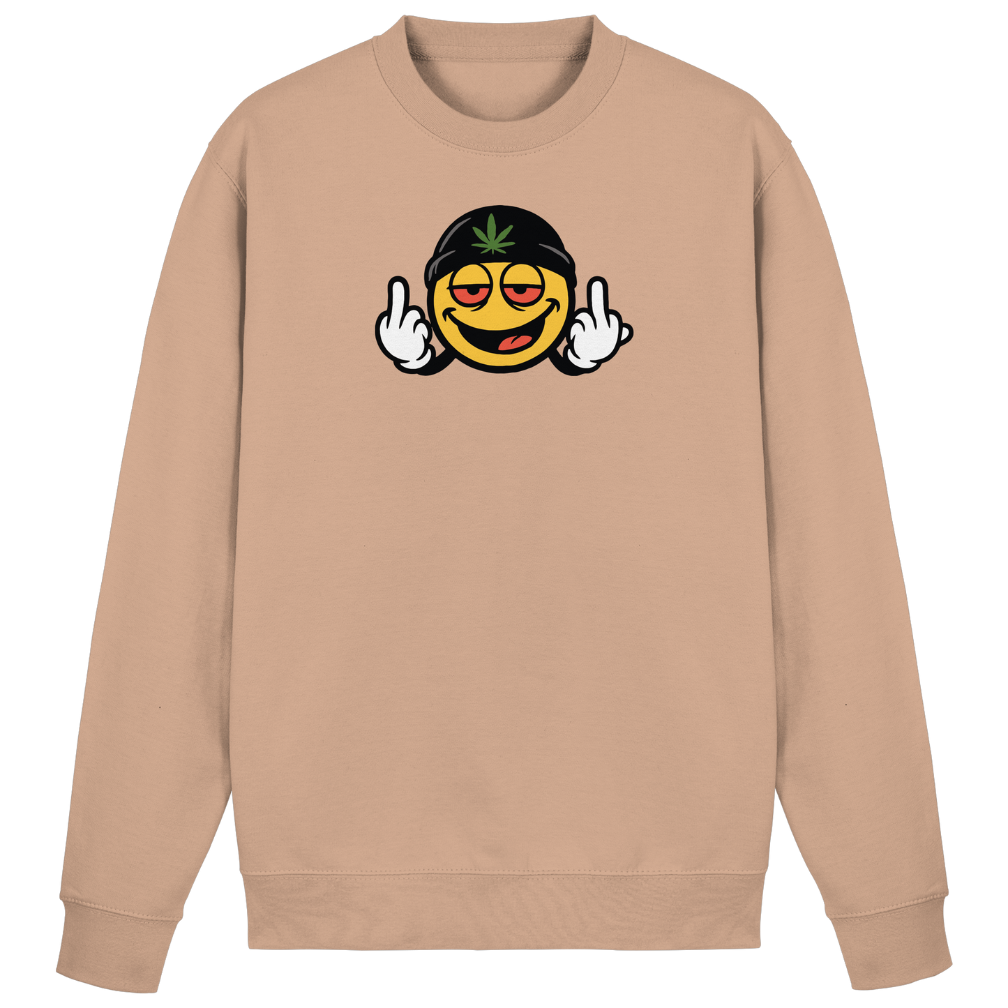 Smiley mit Mittelfinger – Lächeln. Ziehen. Grenzen setzen. - Basic Sweatshirt