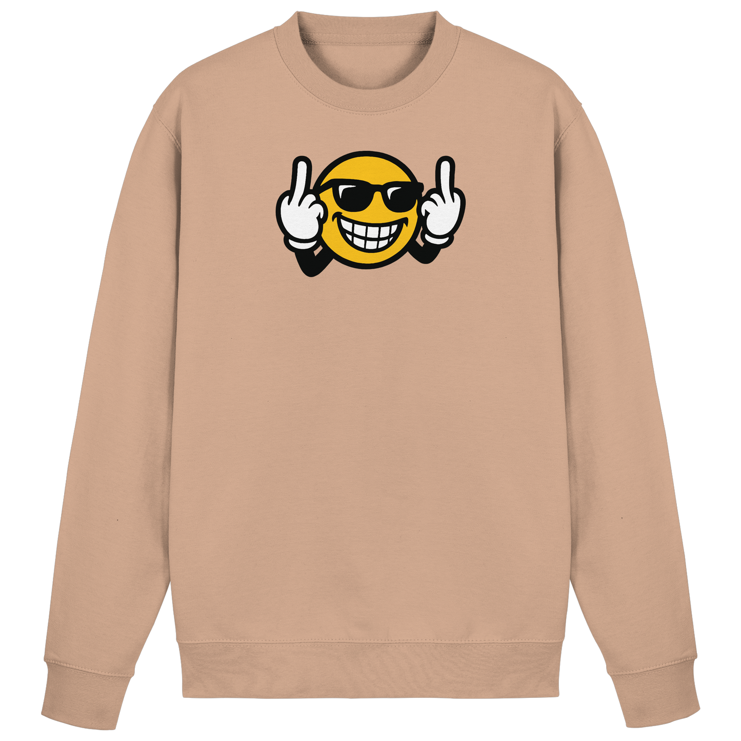 Smiley mit Mittelfinger – Nett lächeln. Weitergehen. - Basic Sweatshirt