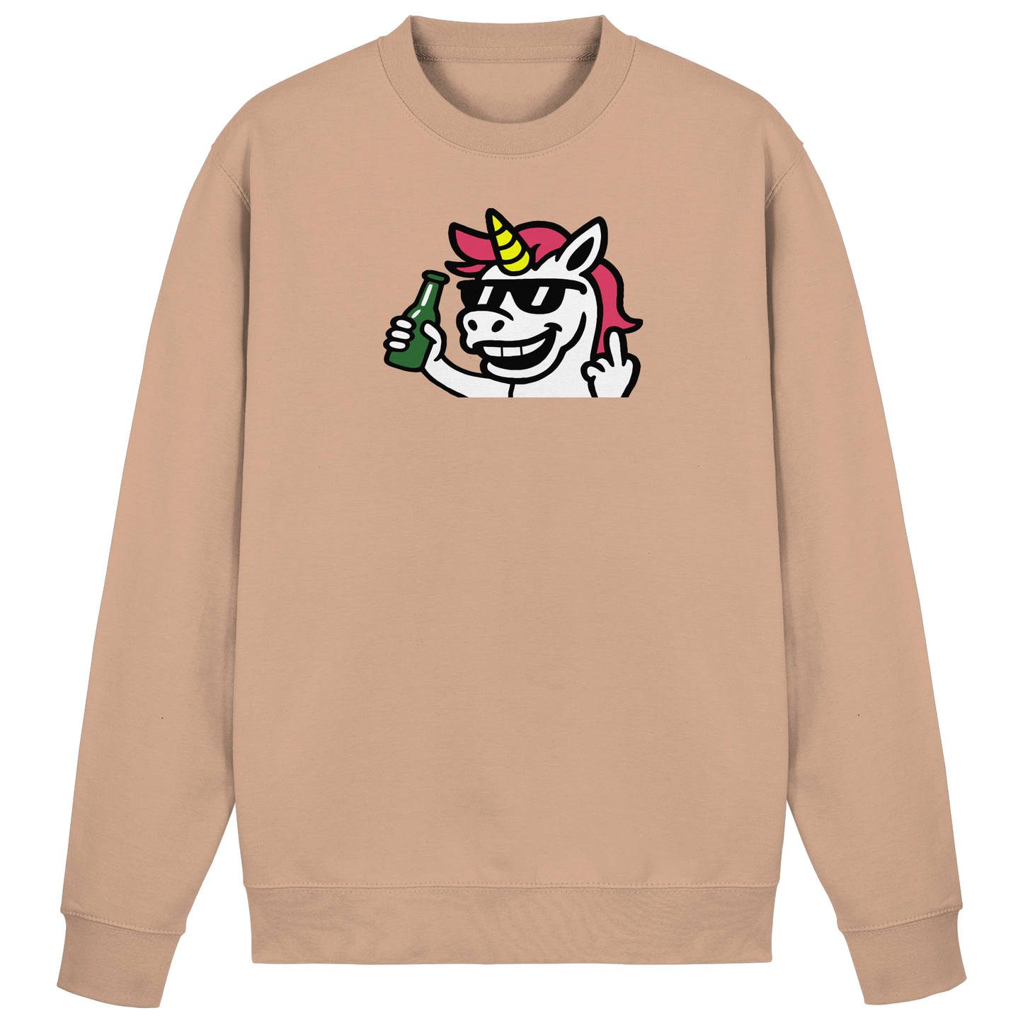 Einhorn mit Mittelfinger – Im Partymodus scheißt’s auf Glitzerregeln - Basic Sweatshirt