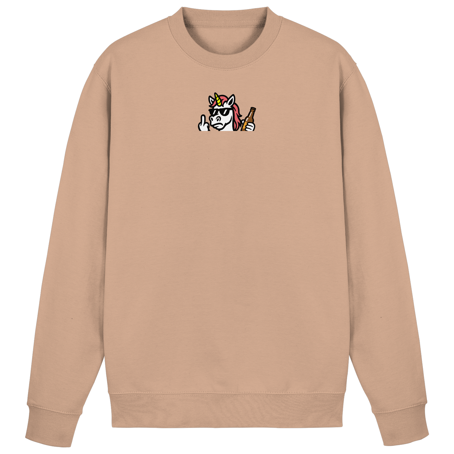 Einhorn mit Mittelfinger – Rave-Rainbow in Rebellion - Basic Sweatshirt