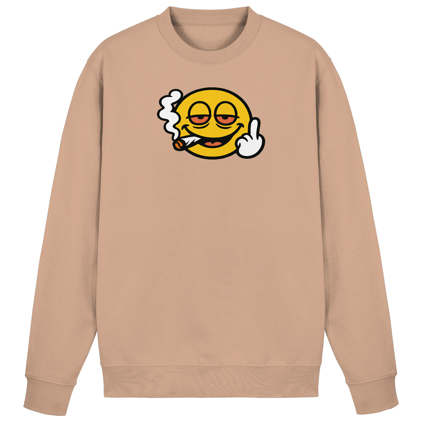Smiley mit Mittelfinger – Wie ein Joint, nur zum Anziehen - Basic Sweatshirt