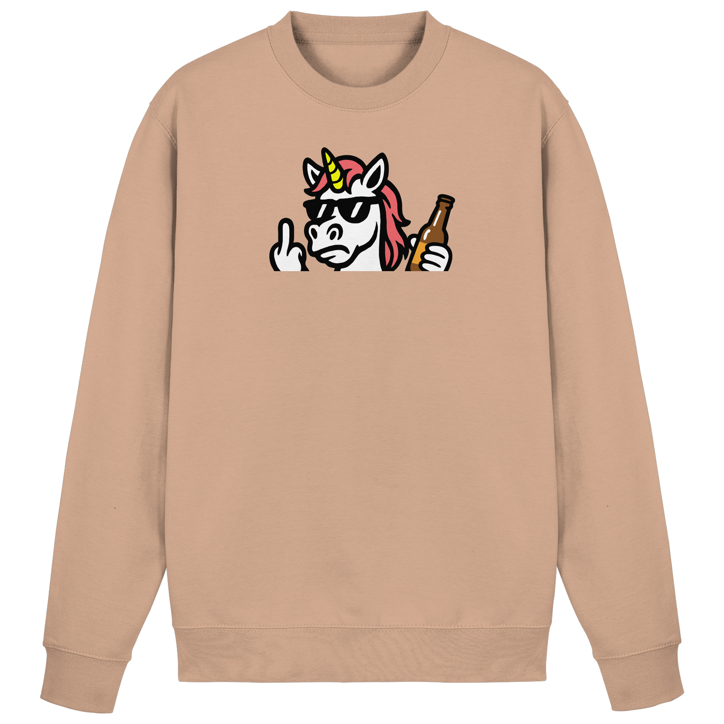Einhorn mit Mittelfinger – Rave-Rainbow in Rebellion - Basic Sweatshirt