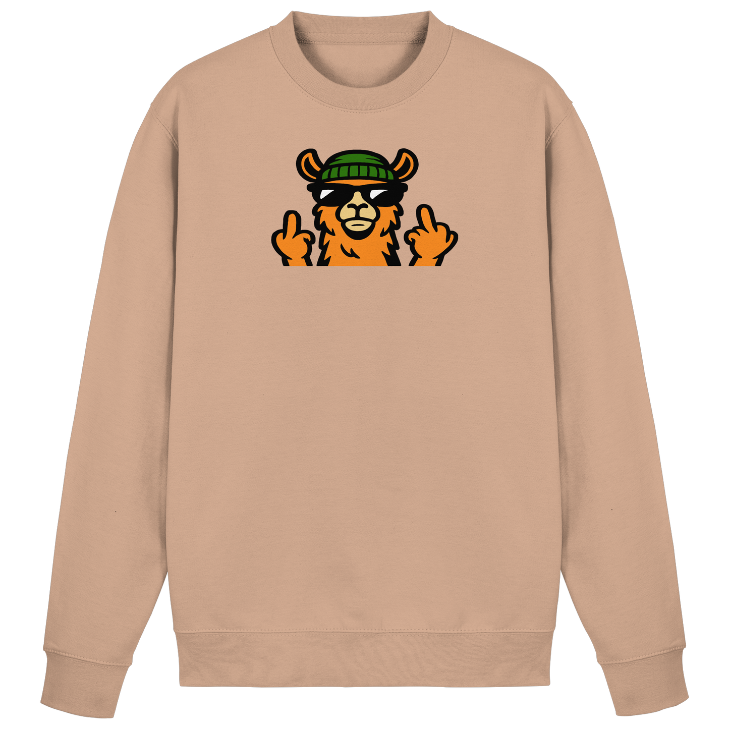 Lama mit Mittelfinger – Dein freches Statement gegen nervige Fragen und blöde Menschen - Basic Sweatshirt