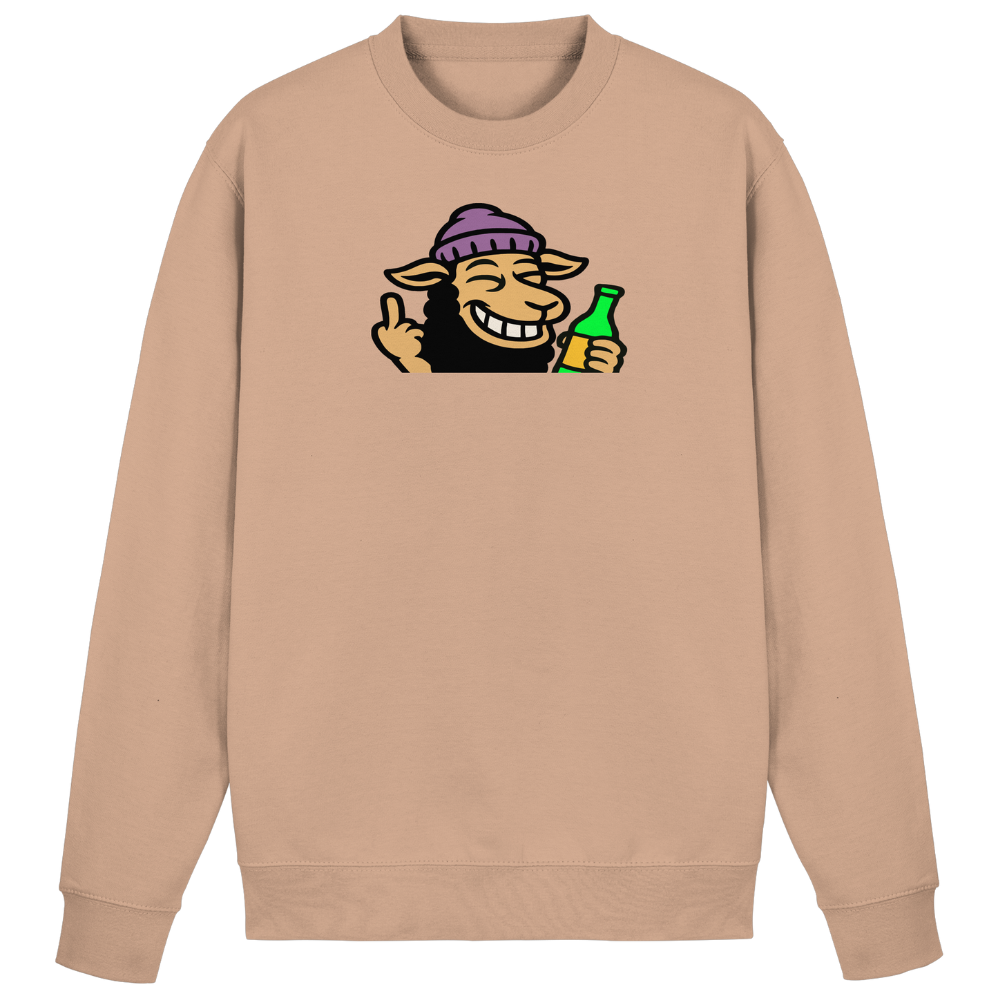 Schaf mit Mittelfinger im Partymodus – Dancefloor? Nur wenn’s brennt - Basic Sweatshirt