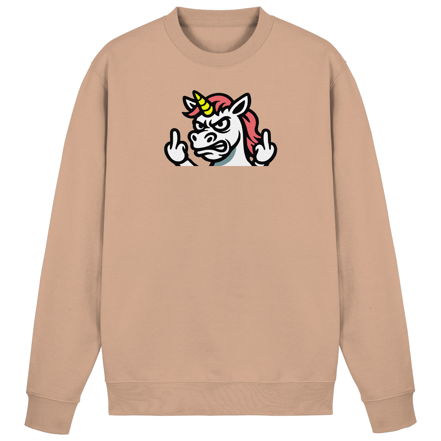 Einhorn mit Mittelfinger – Sag’s mit dem Horn - Basic Sweatshirt