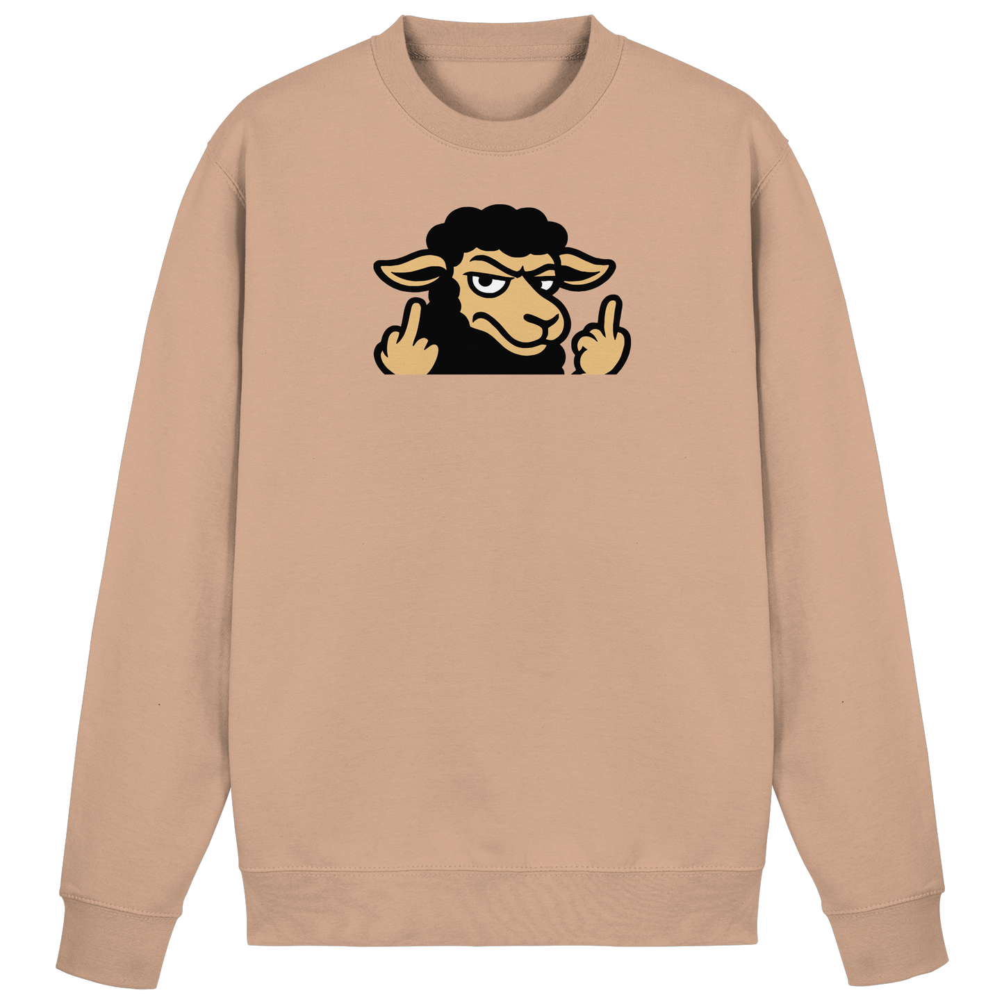 Schwarzes Schaf mit Mittelfinger – Das stille Nein in Stoffform - Basic Sweatshirt