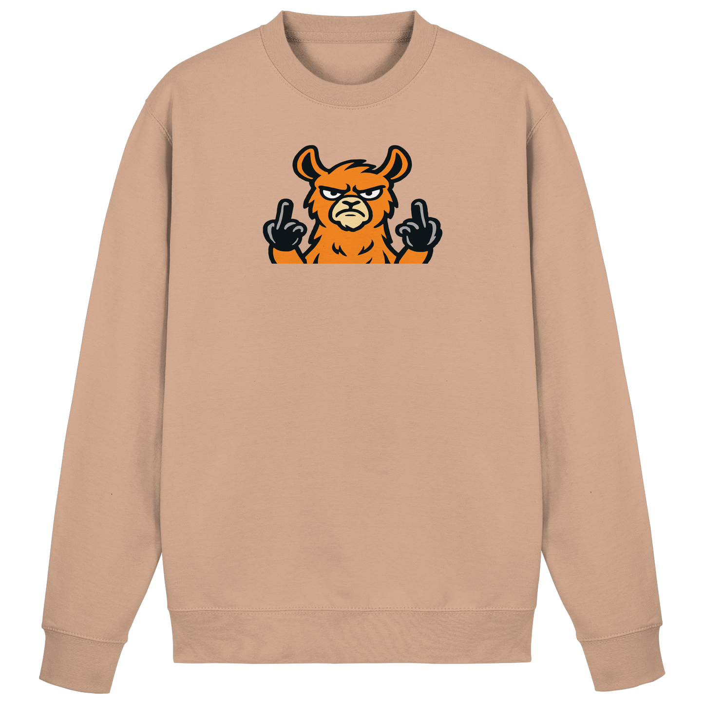 Lama mit Mittelfinger – Das Modeaccessoire für klare Kante und Ruhe - Basic Sweatshirt