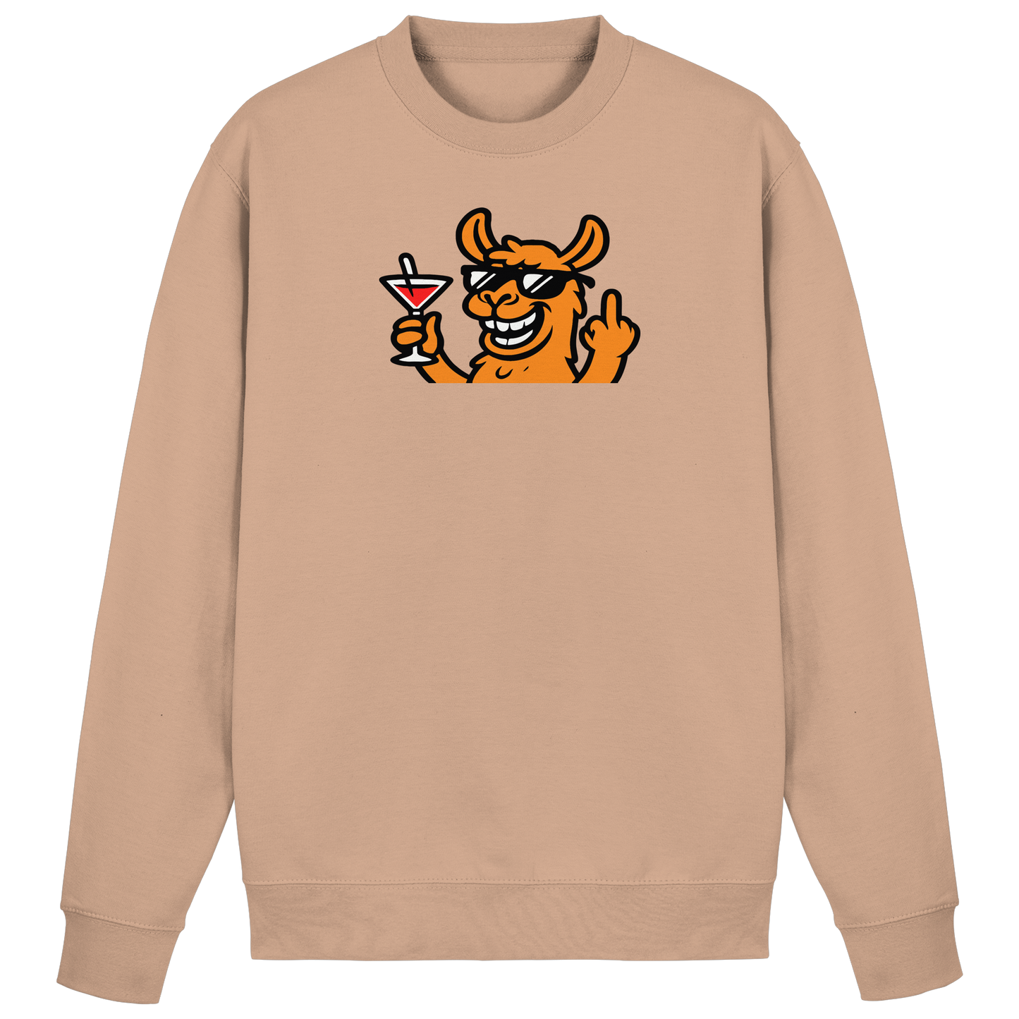 Lama mit Mittelfinger – Partymodus mit Attitüde  - Basic Sweatshirt