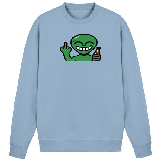 Alien mit Mittelfinger – Cosmic Party, irdischer Finger - Basic Sweatshirt