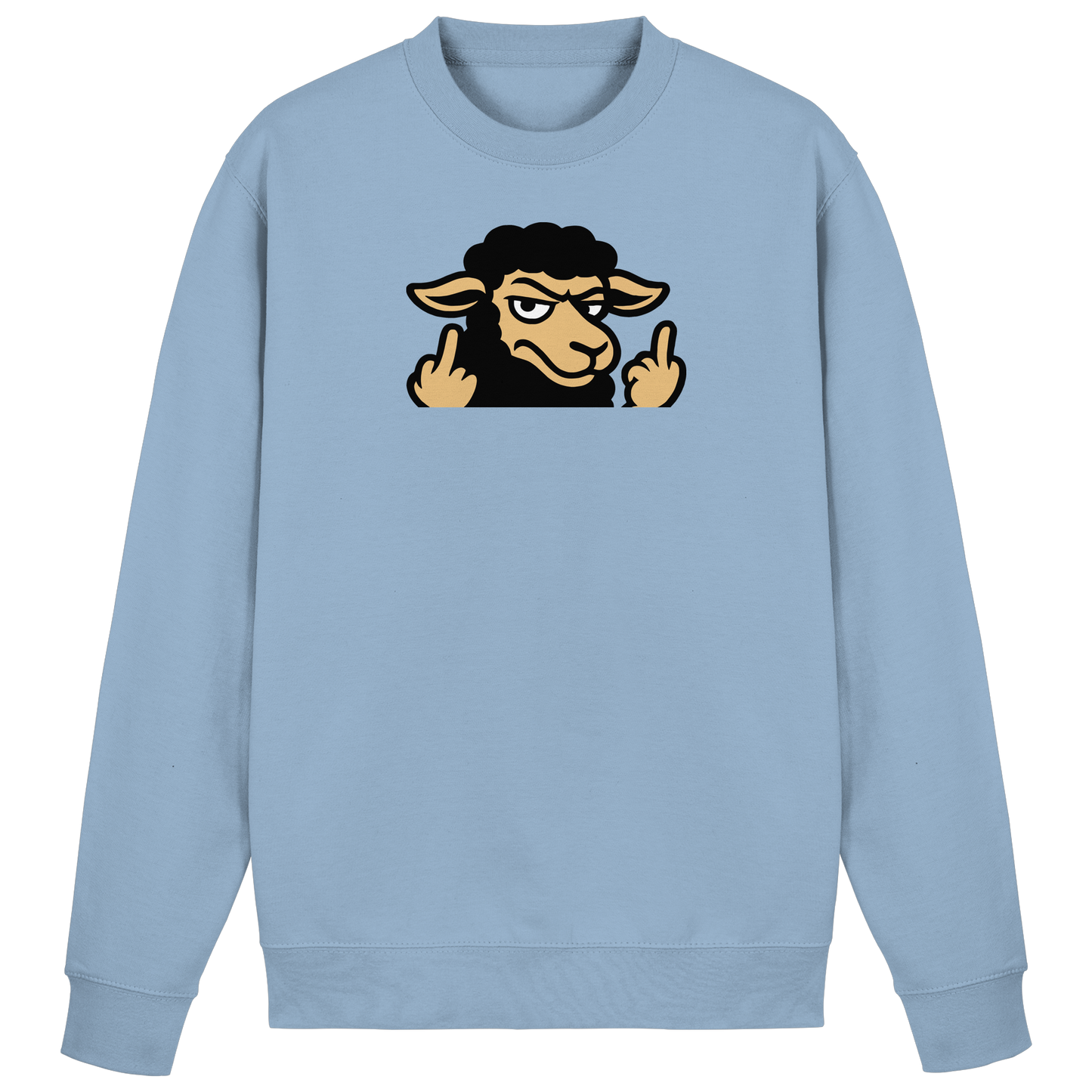 Schwarzes Schaf mit Mittelfinger – Das stille Nein in Stoffform - Basic Sweatshirt