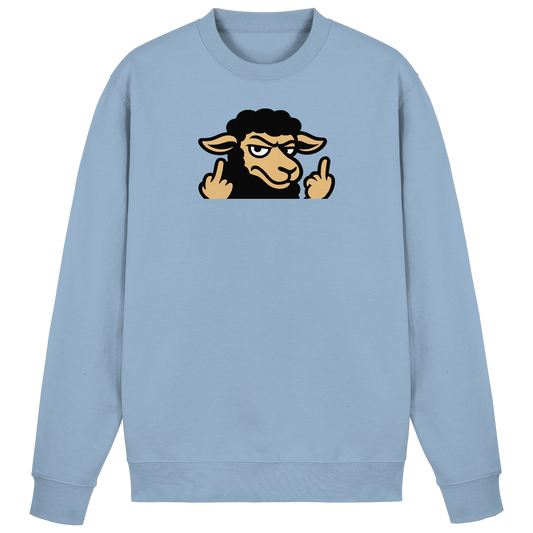 Schwarzes Schaf mit Mittelfinger – Das stille Nein in Stoffform - Basic Sweatshirt