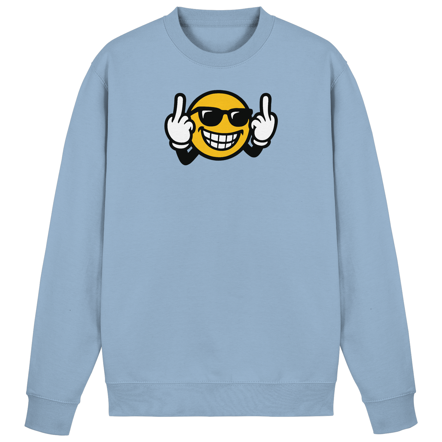 Smiley mit Mittelfinger – Nett lächeln. Weitergehen. - Basic Sweatshirt