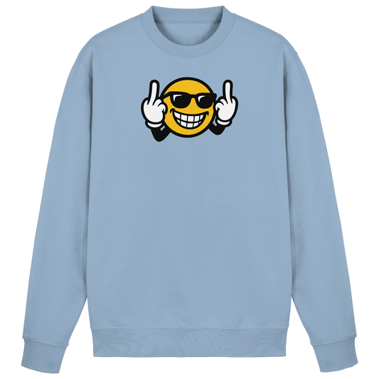 Smiley mit Mittelfinger – Nett lächeln. Weitergehen. - Basic Sweatshirt