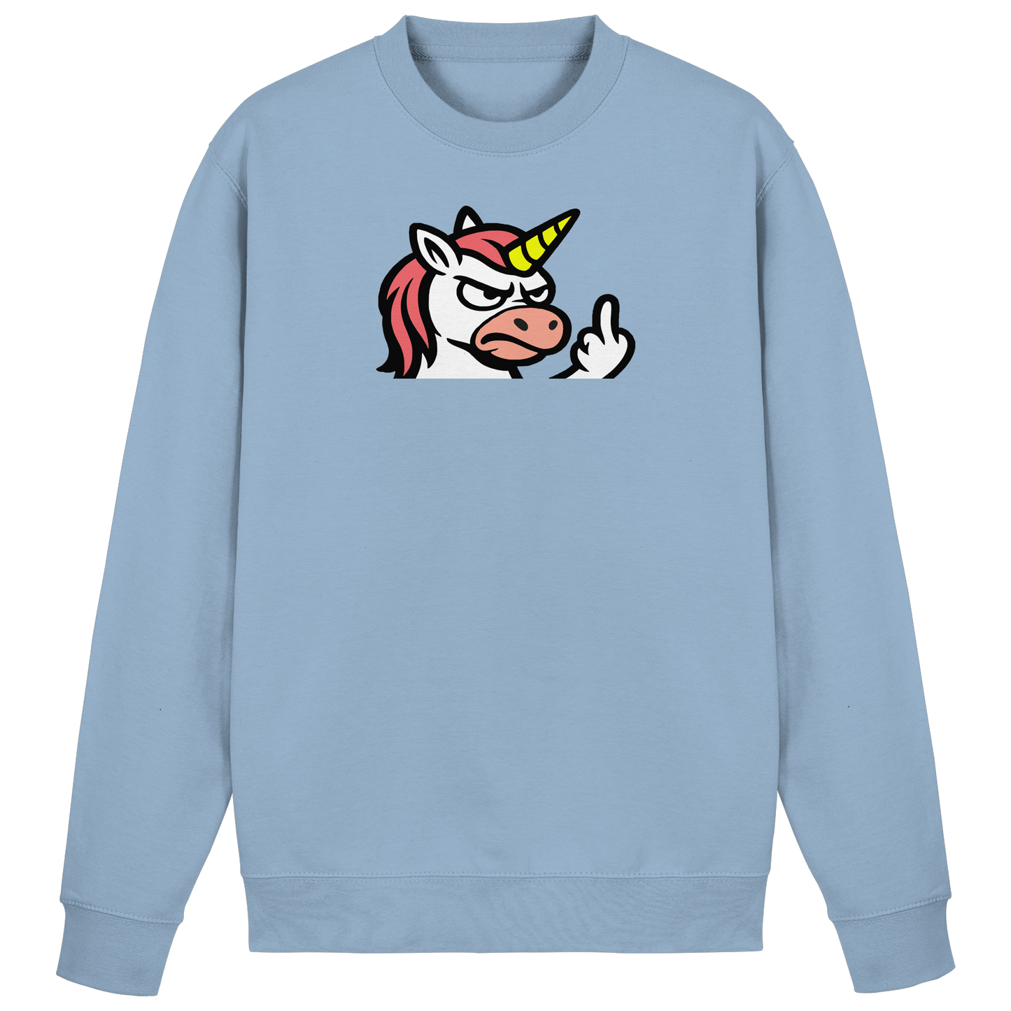 Einhorn mit Mittelfinger – Magie war gestern, jetzt kommt Klartext - Basic Sweatshirt