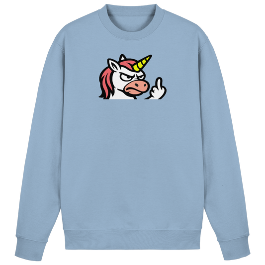 Einhorn mit Mittelfinger – Magie war gestern, jetzt kommt Klartext - Basic Sweatshirt